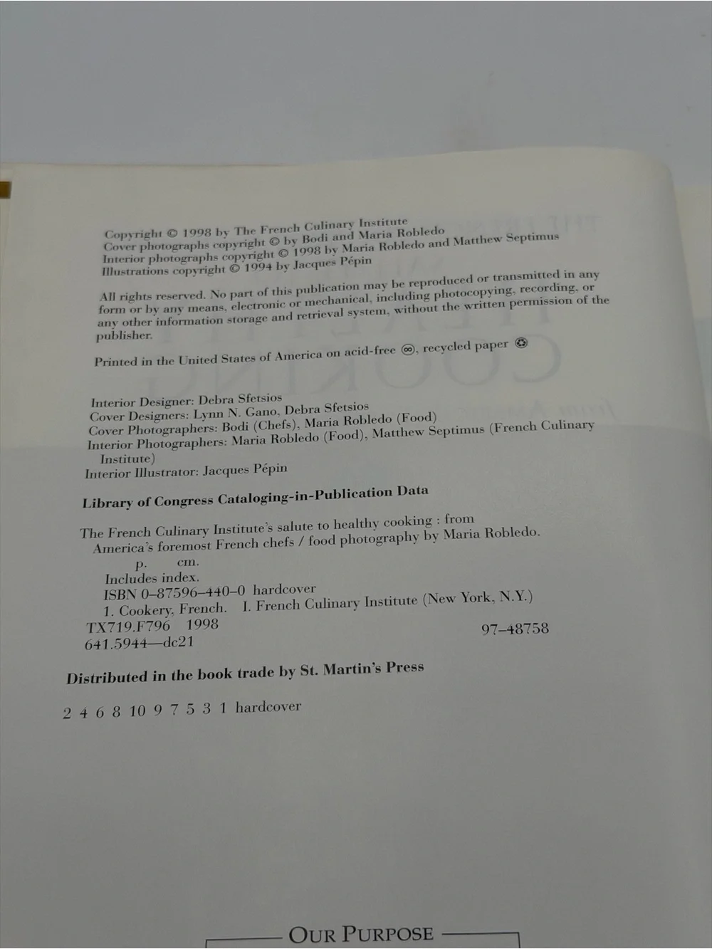 The French Culinary Institute's Salute to Healthy Cooking From America's HC 1998